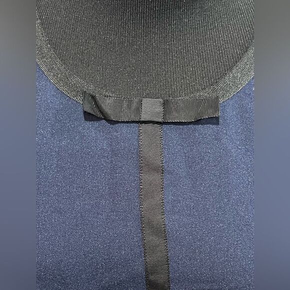 Karl Lagerfeld Paris Navy Ruffle Hem Dress with Bow Detail - Size 12 - NWT - Picture 2 of 5